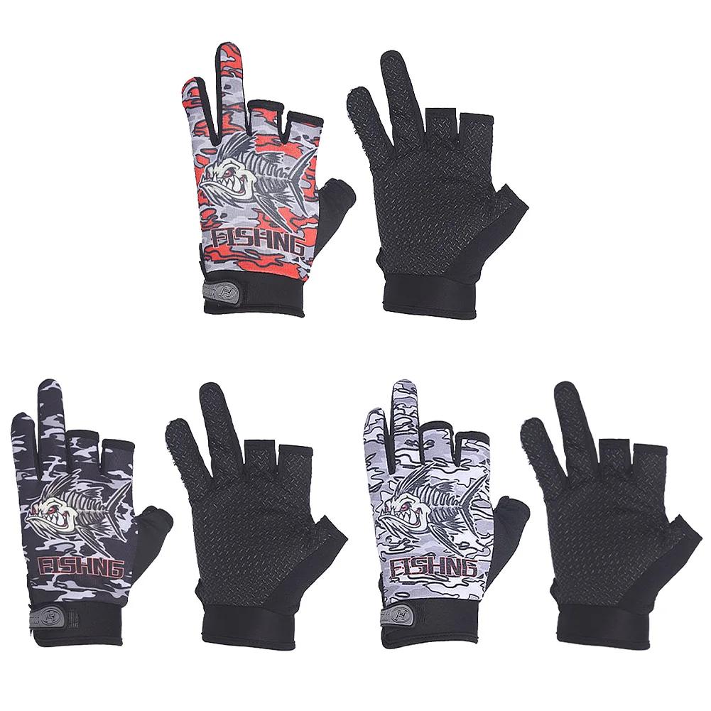 Fishing Gloves 3 Fingers Cut Gloves Sun Protection Gloves Outdoor Sunblock Gloves for Cycling Photography